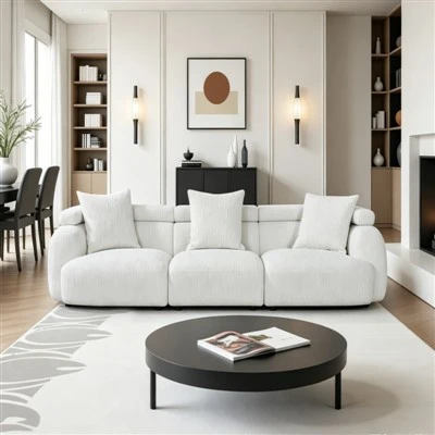 Nordisches Wohnzimmersofa aus Baumwollstoff