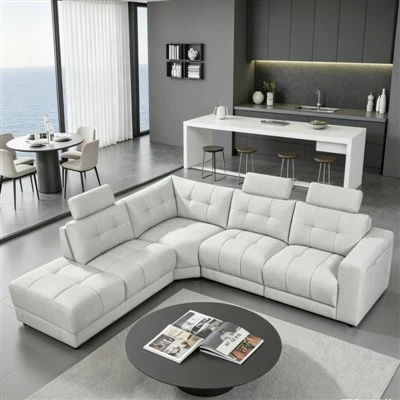 Großes Wohnzimmersofa aus Stoff